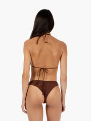 ME-FUI - Bikini fantasia lurex con pietre marrone