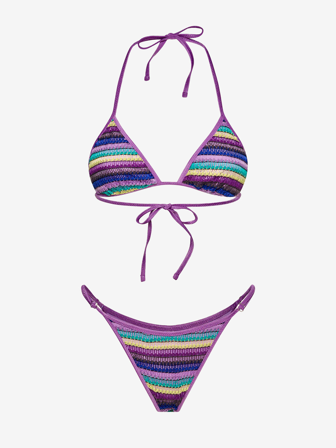 Multicolor crochet triangle bikini
