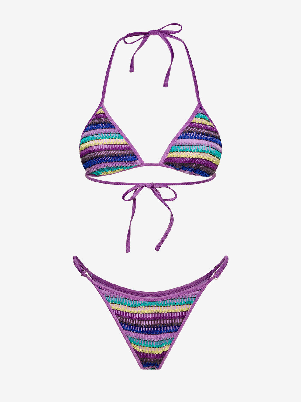 Multicolor crochet triangle bikini