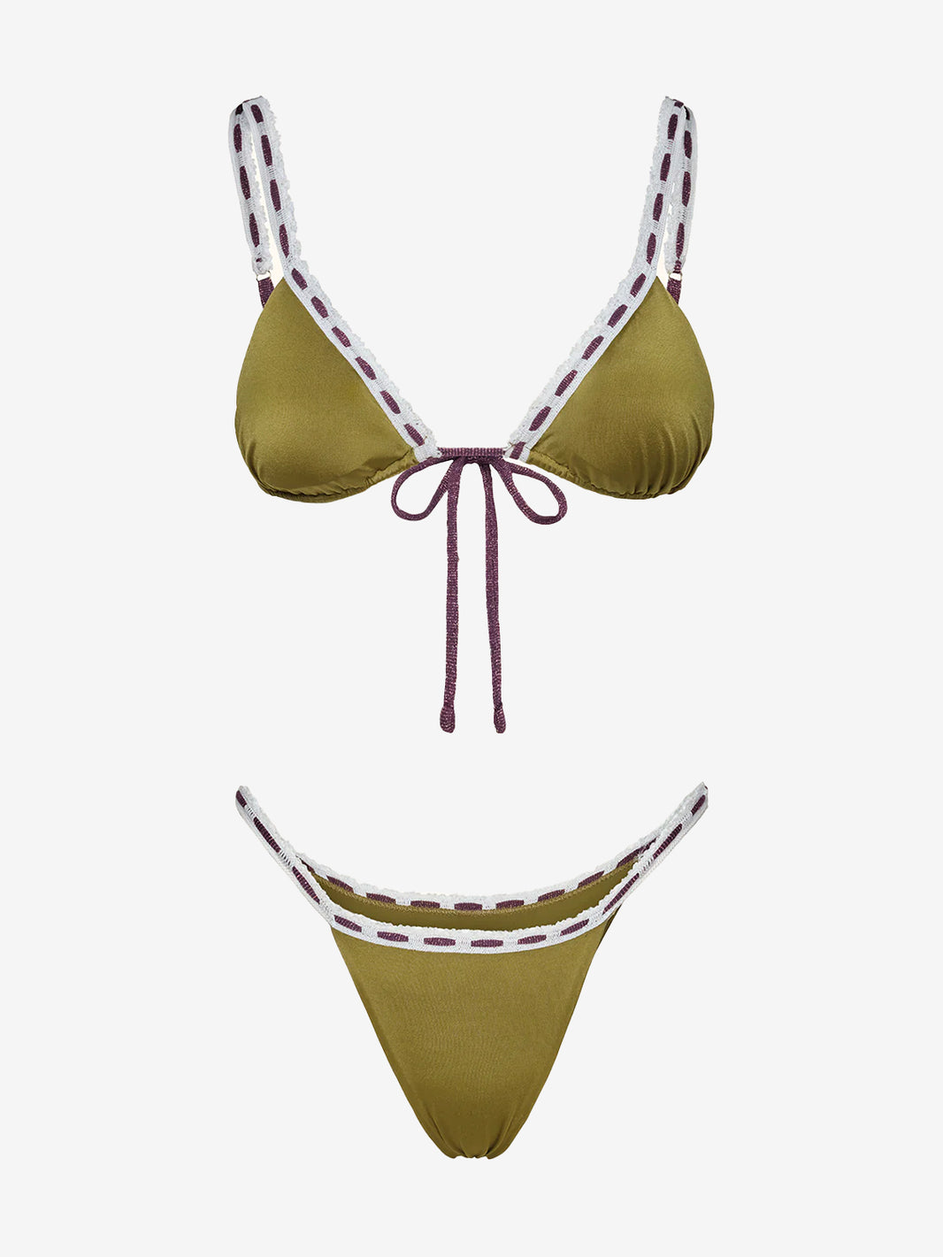 Military lace triangle bikini