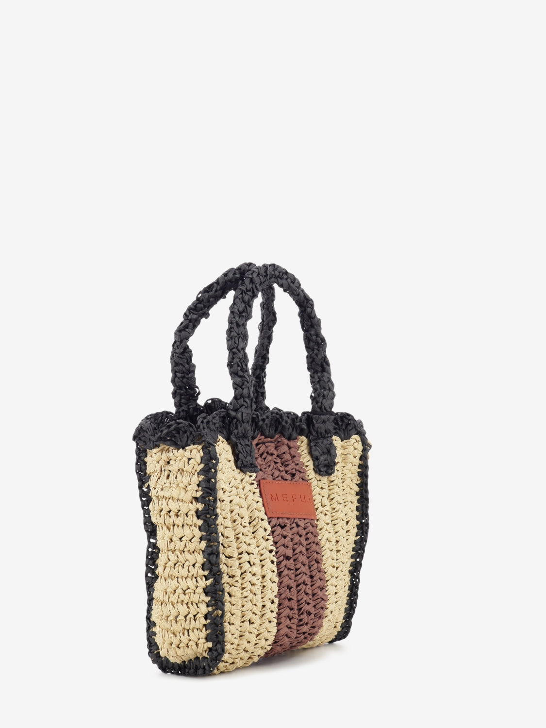 Mini bag in rafia beige