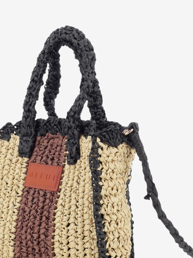 Mini bag in rafia beige