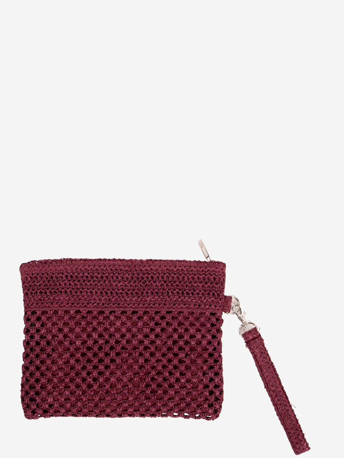 Mini pochette rafia plum