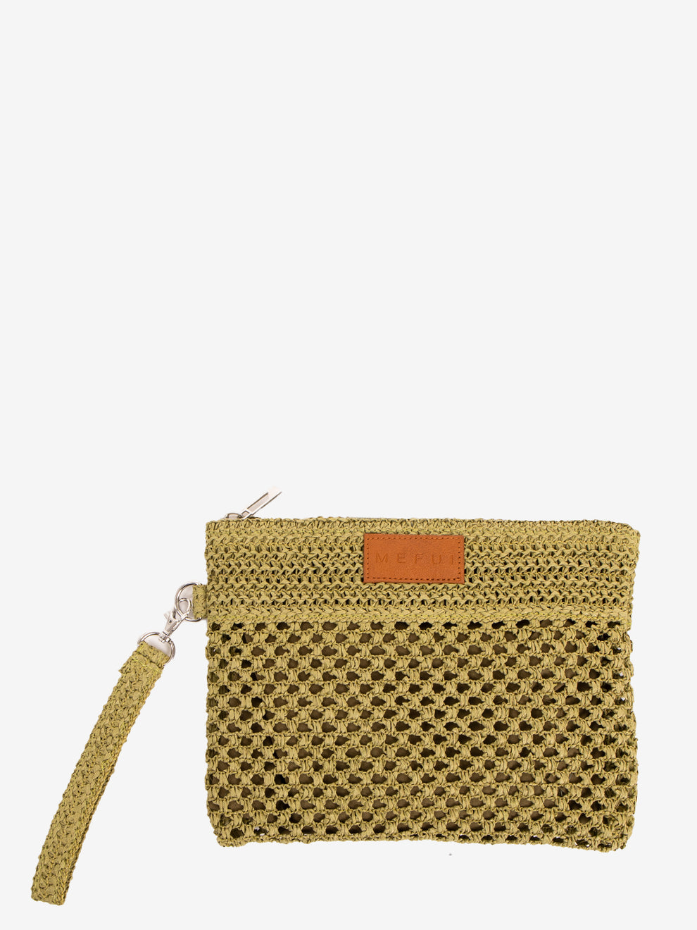 Mini pochette rafia verde