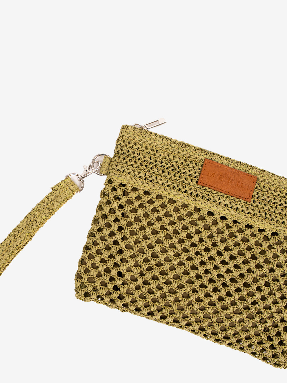 Mini pochette rafia verde