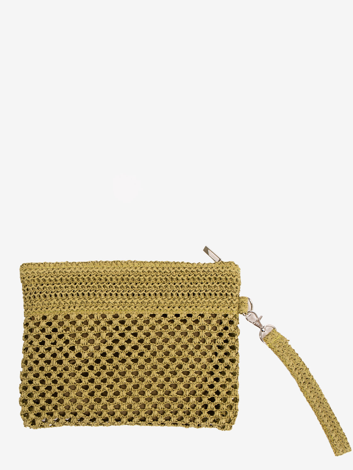 Mini pochette rafia verde