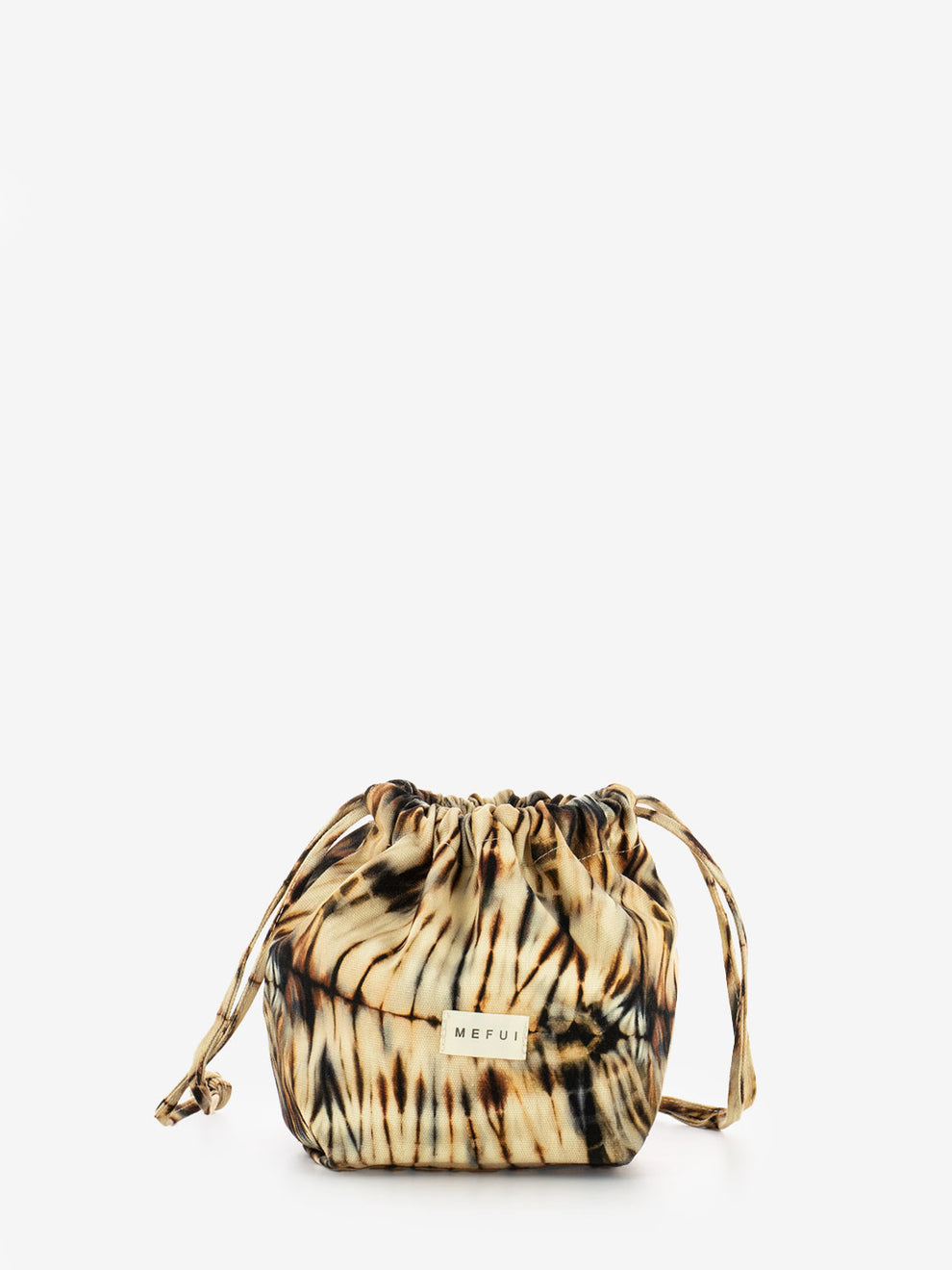 Beige patterned clutch bag