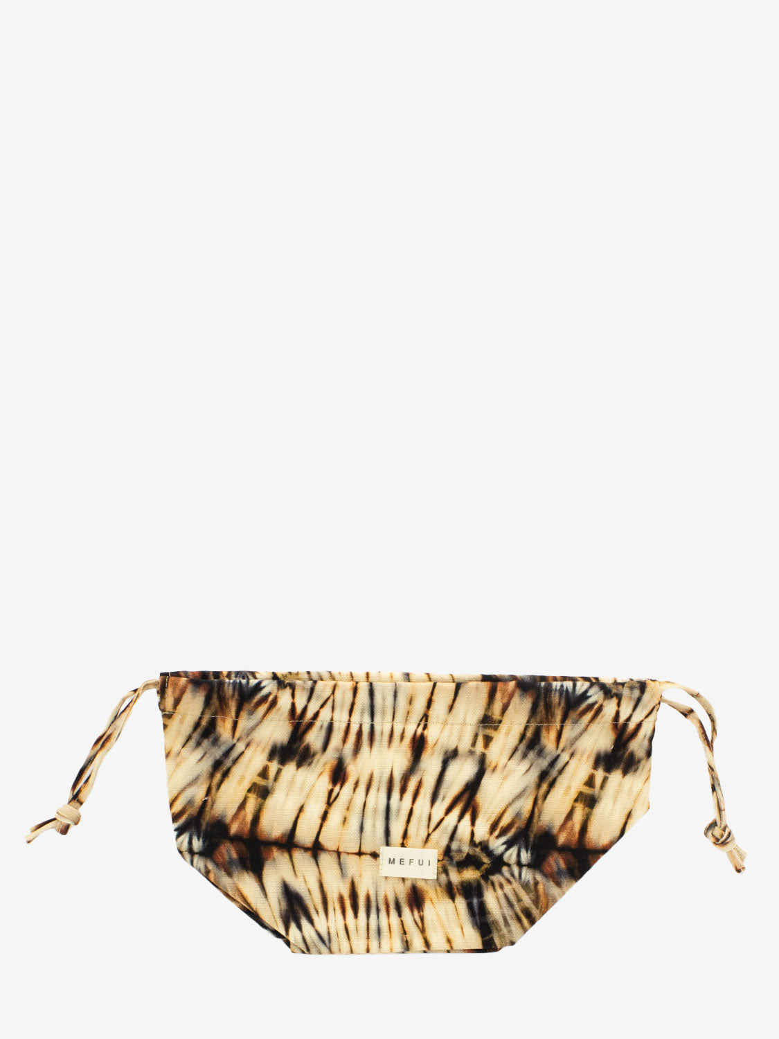 Beige patterned clutch bag