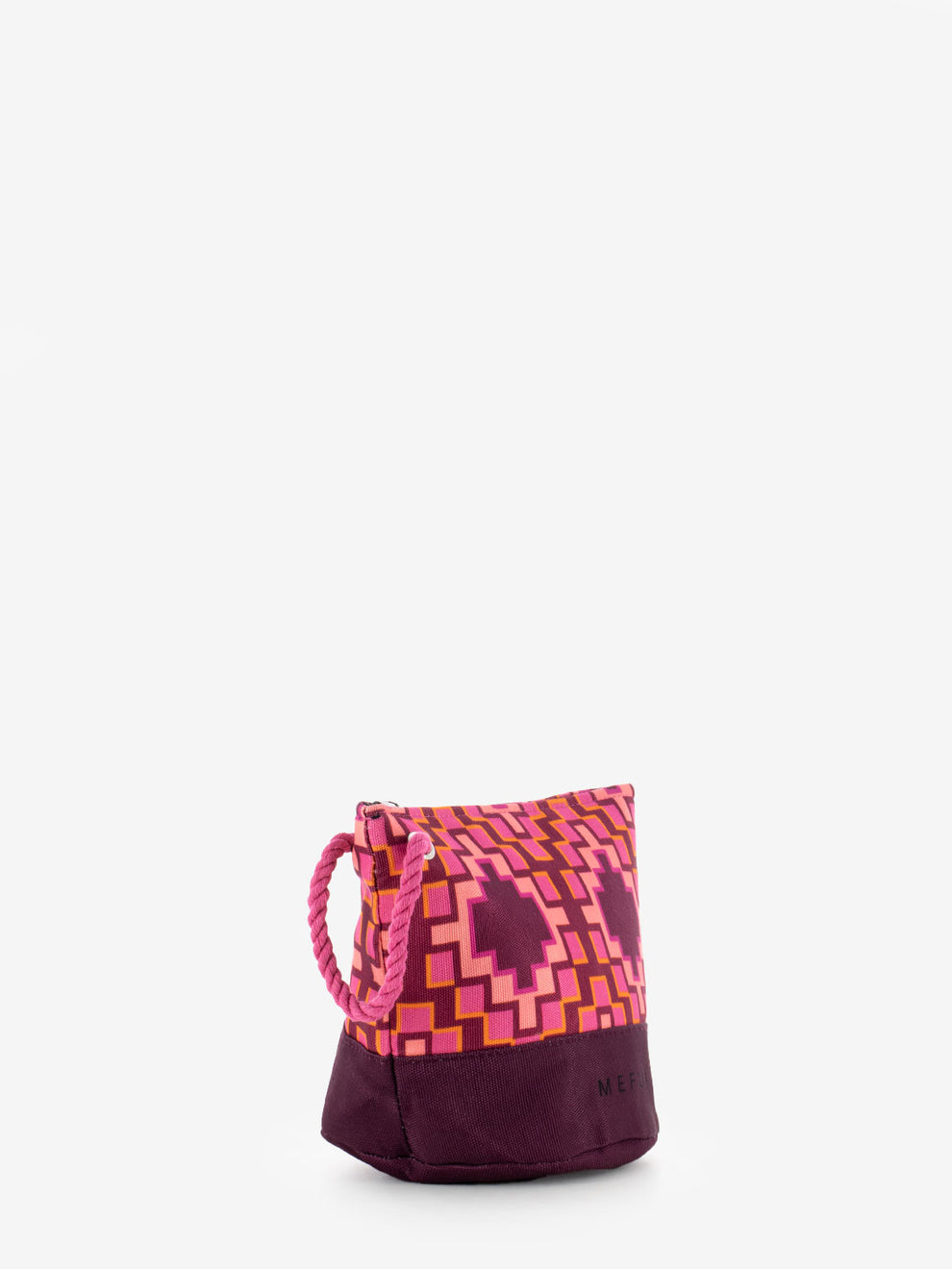 Pink patterned clutch bag