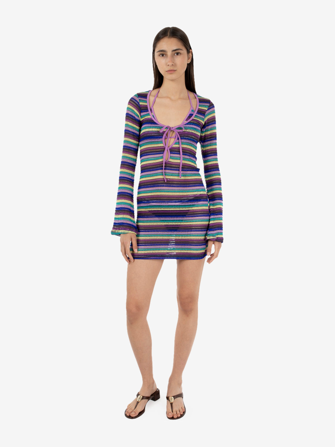 Vestito corto slim multicolor