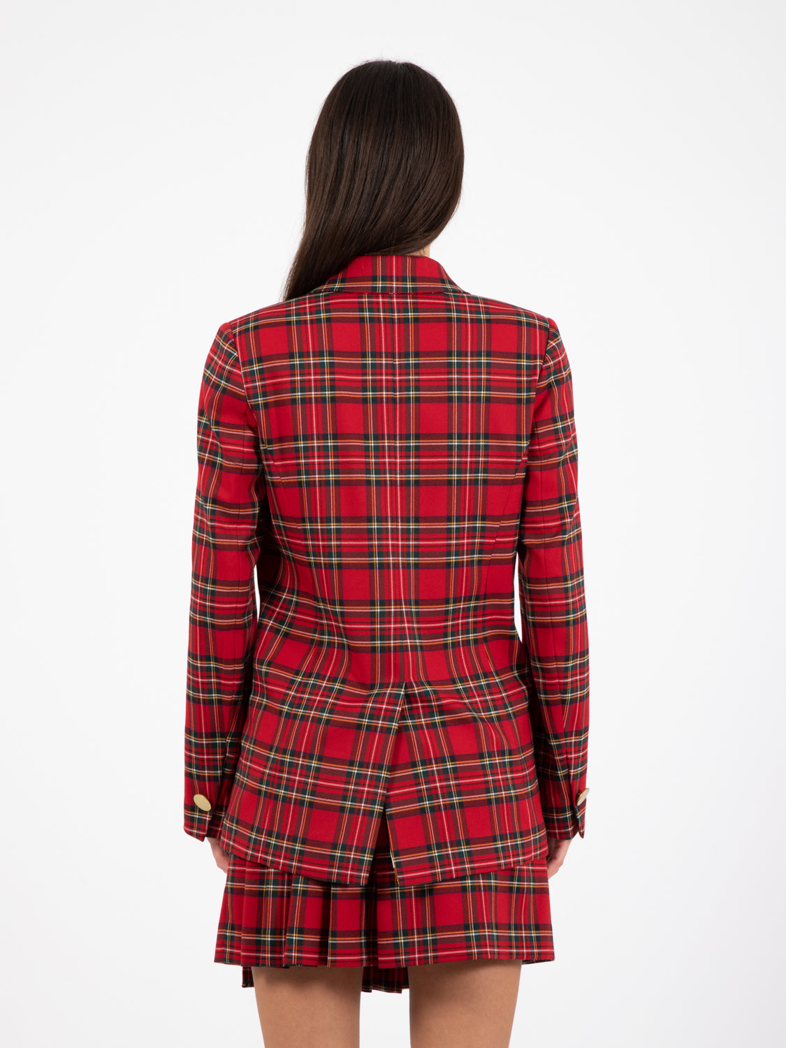 Blazer doppiopetto tartan rosso