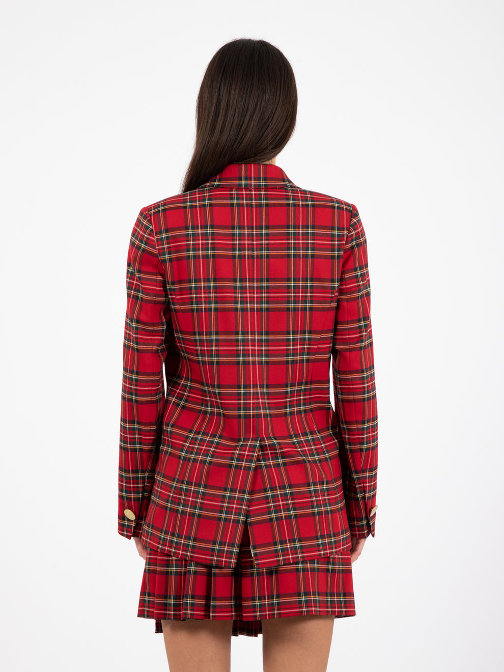 Blazer doppiopetto tartan rosso
