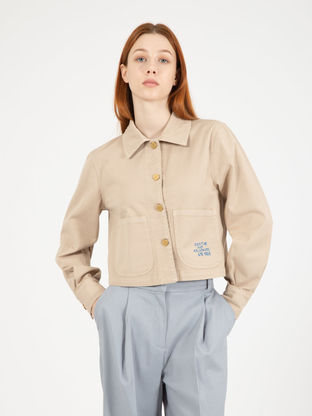 Sand cotton crop jacket