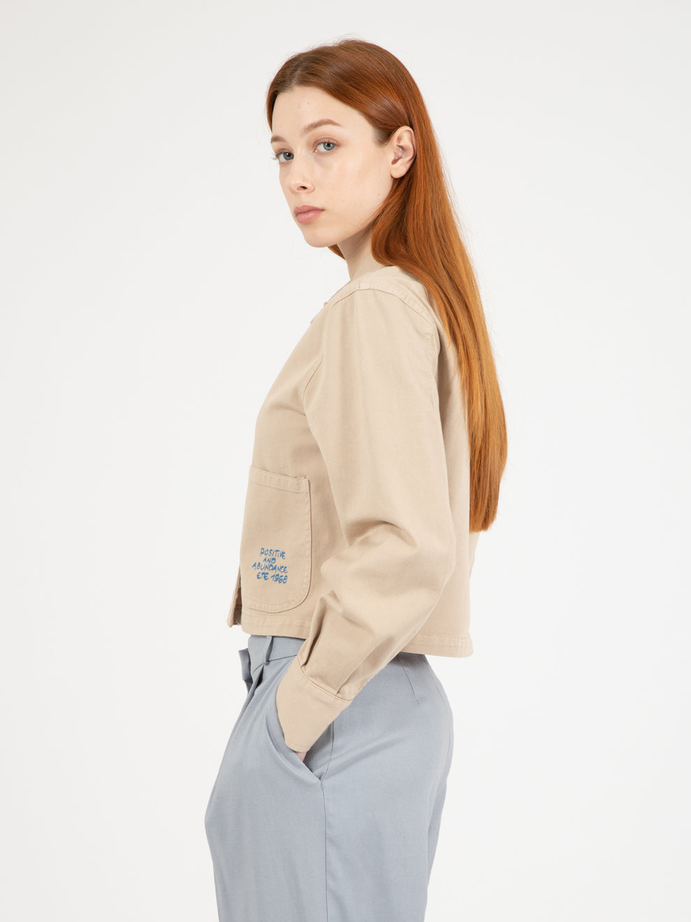 Sand cotton crop jacket
