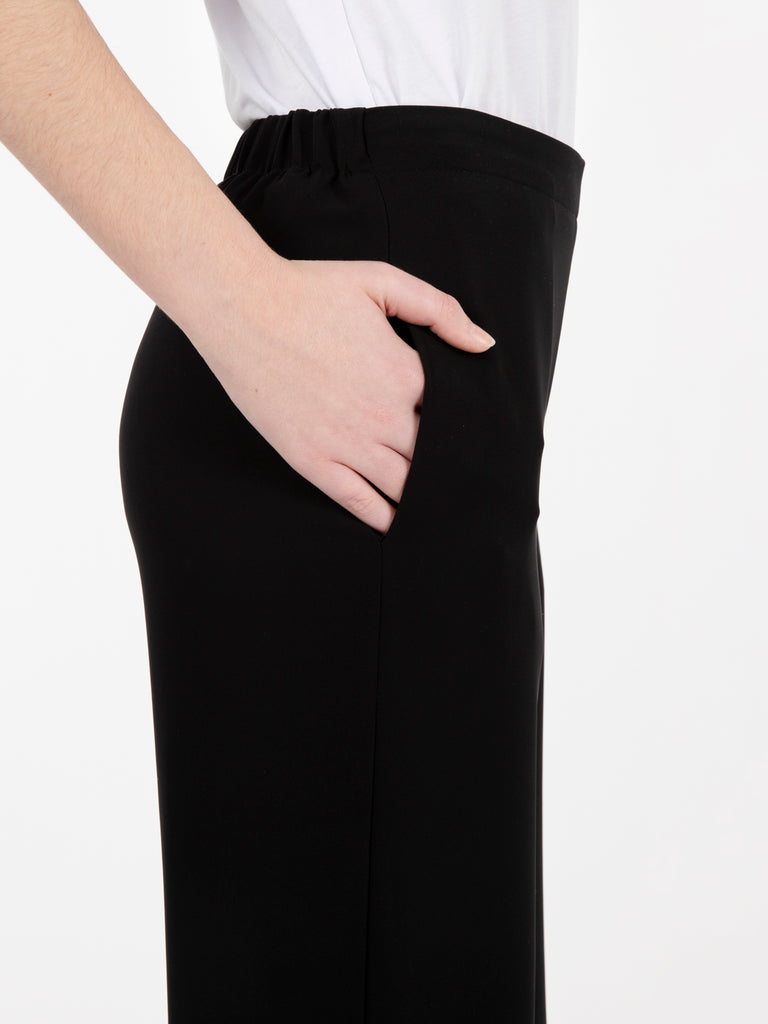 MERCI - Pantalone a palazzo in cady nero