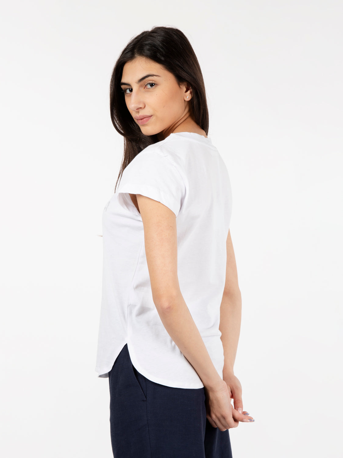 T-shirt grafica lettering bianco