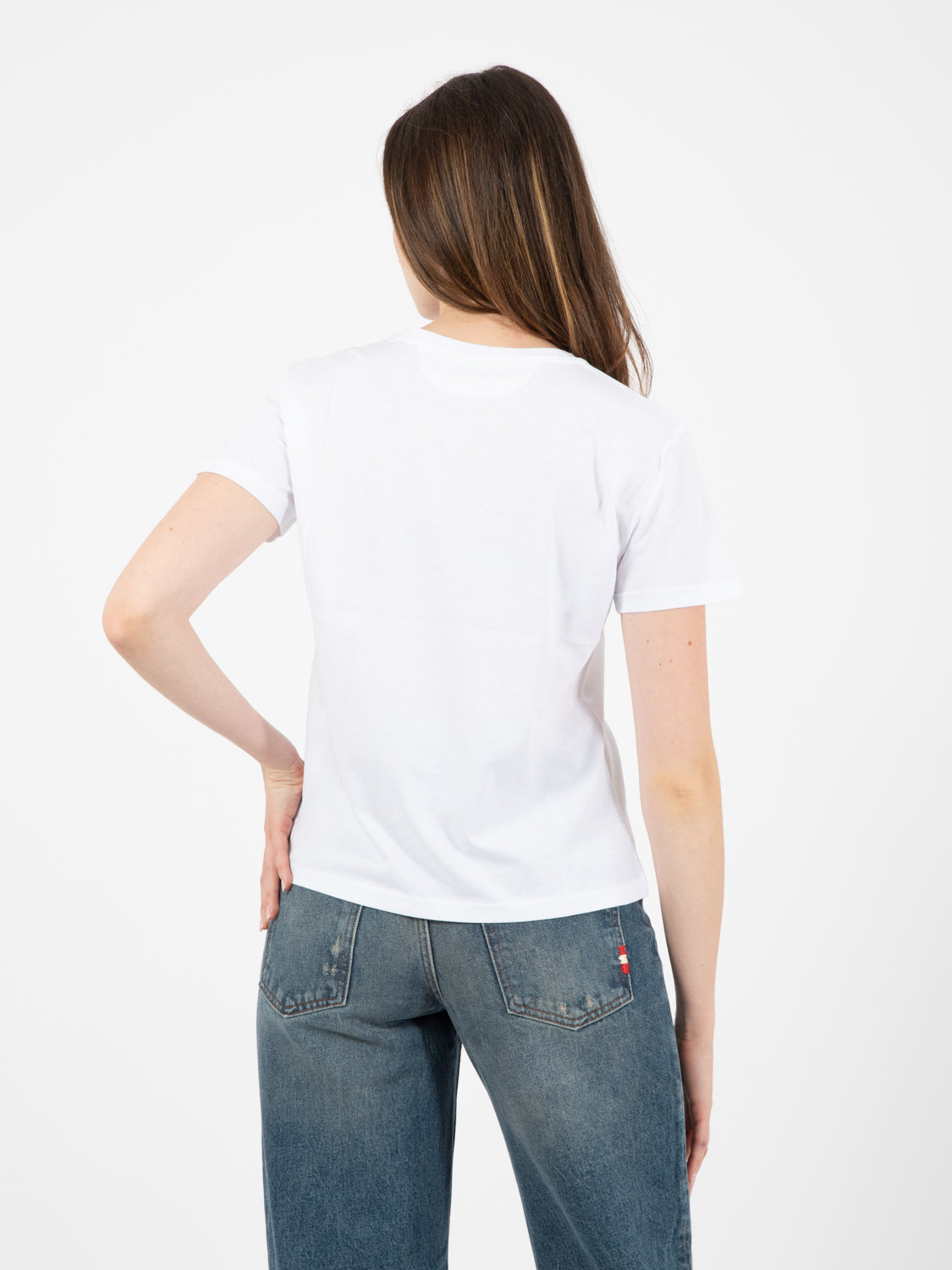 T-shirt patch lettering bianco