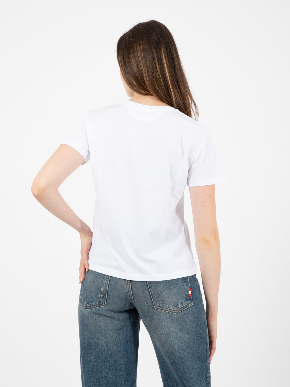 T-shirt patch lettering bianco