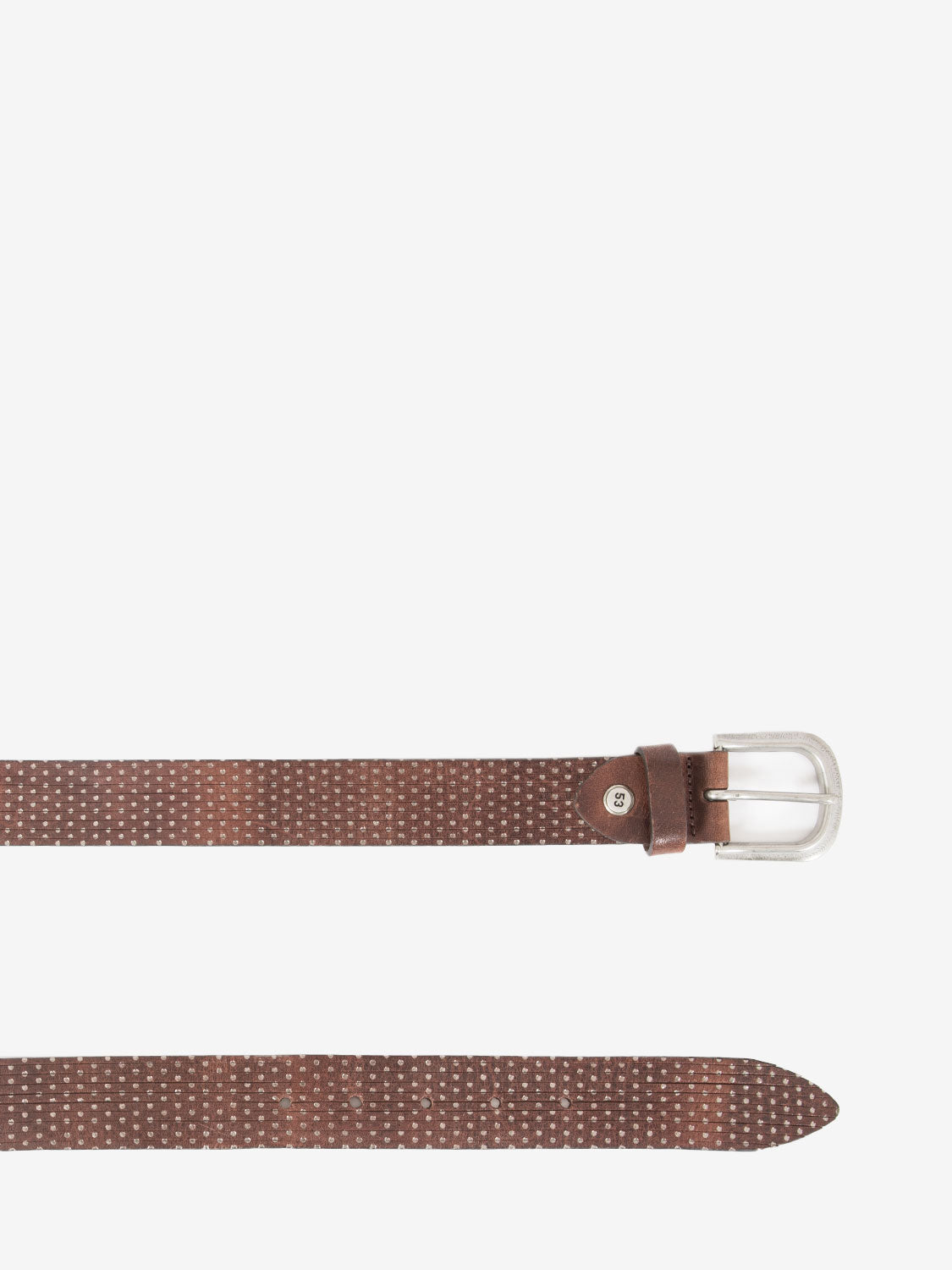 Belt with dark brown polka dot detail