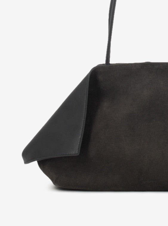 Borsa a spalla Valery in suede testa di moro