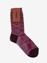 Fuchsia cotton blend socks