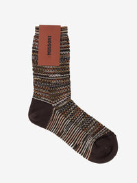 Brown patterned midi socks