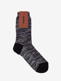 Black patterned midi socks