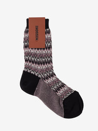 Multicolored pink/black socks
