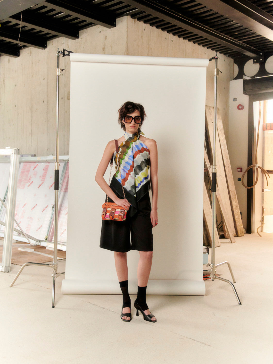 Multicolor handkerchief print top