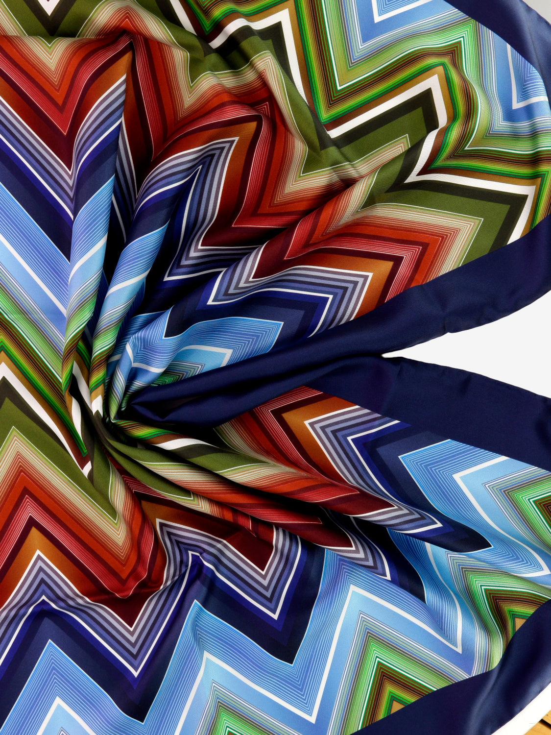 Blue / multicolored silk scarf