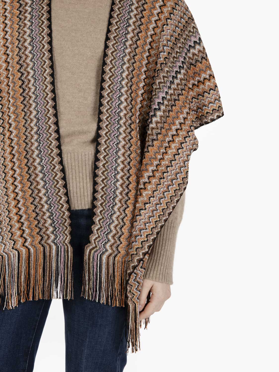 Bronze zigzag poncho