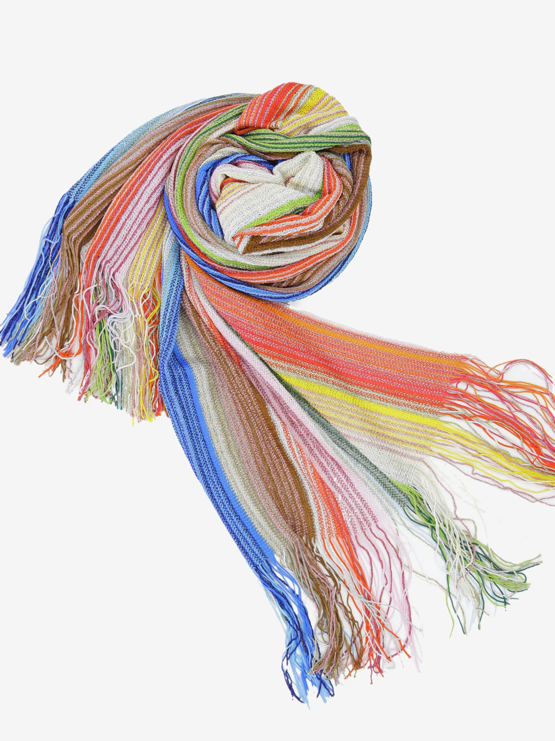 Multicolor glitter fringe scarf