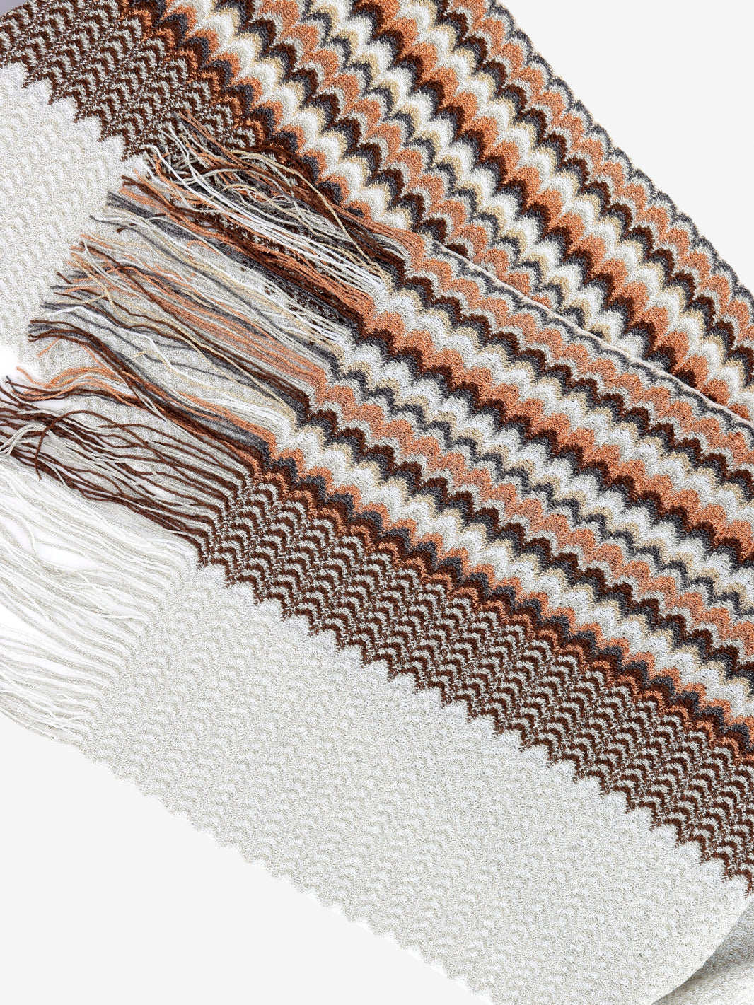 Brown glitter fringed scarf
