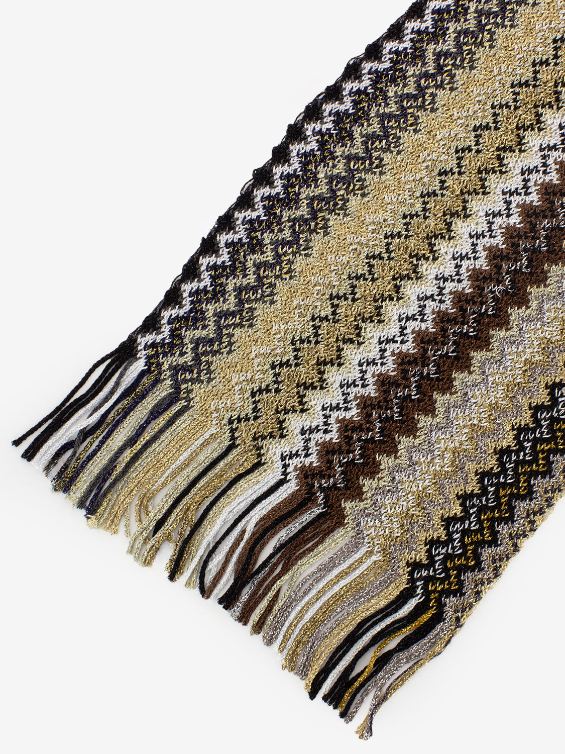 Multicolored/brown fringed scarf