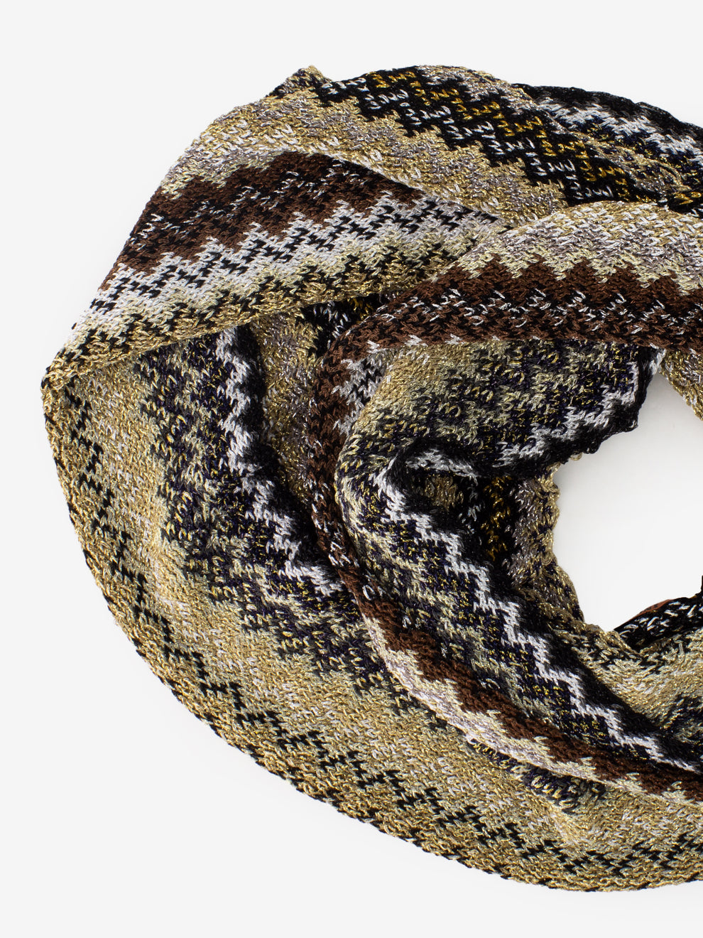 Multicolored/brown fringed scarf