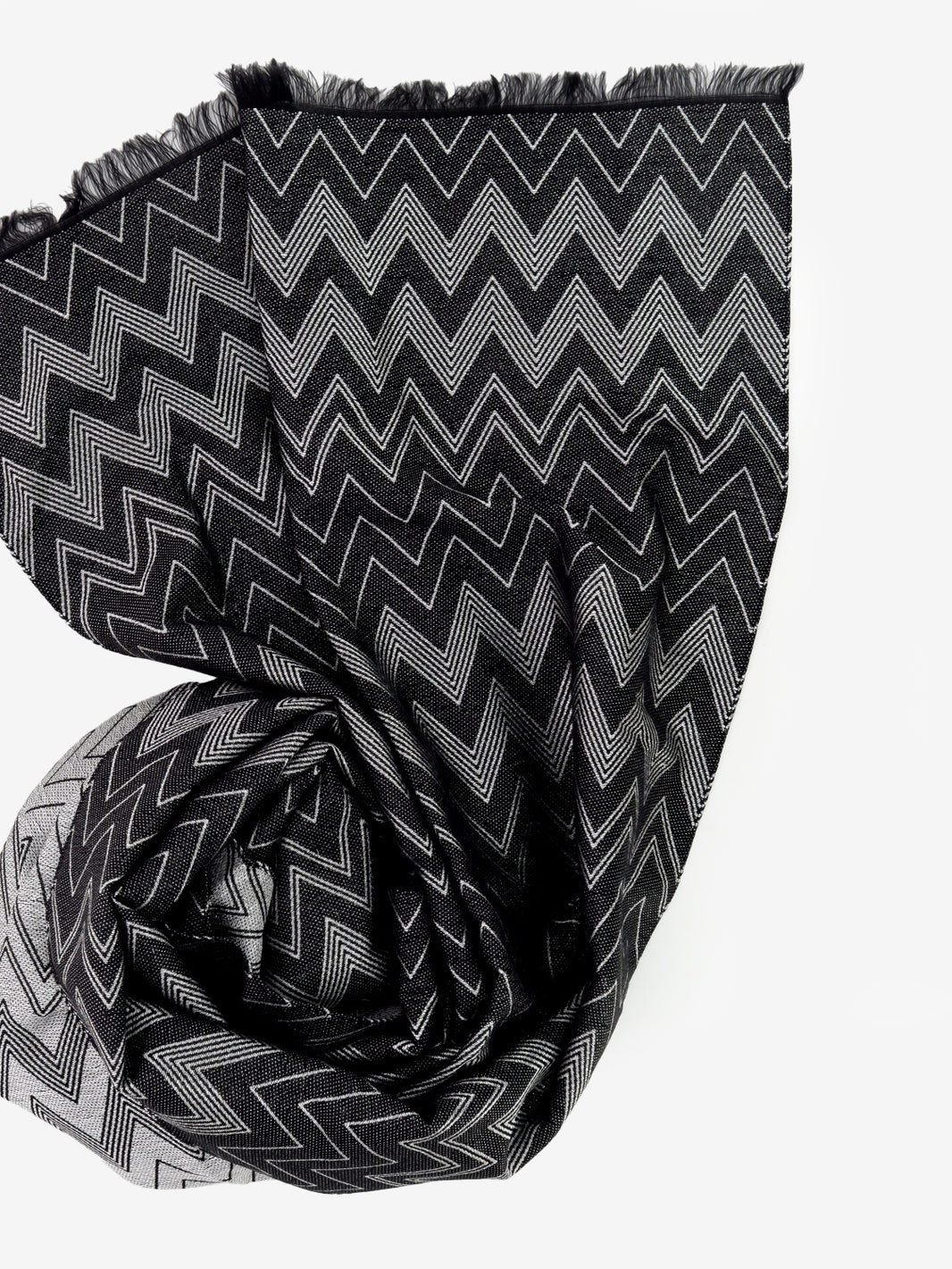 Laminated black scarf