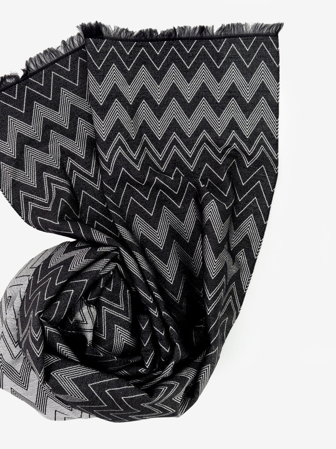 Laminated black scarf