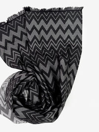 Laminated black scarf