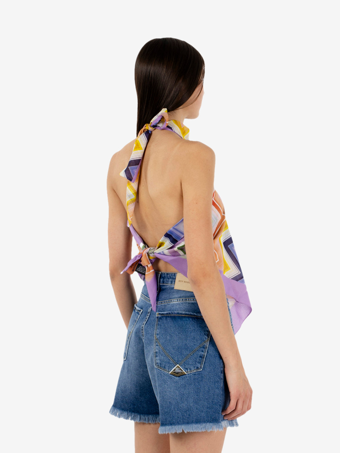 Top a fazzoletto multicolor