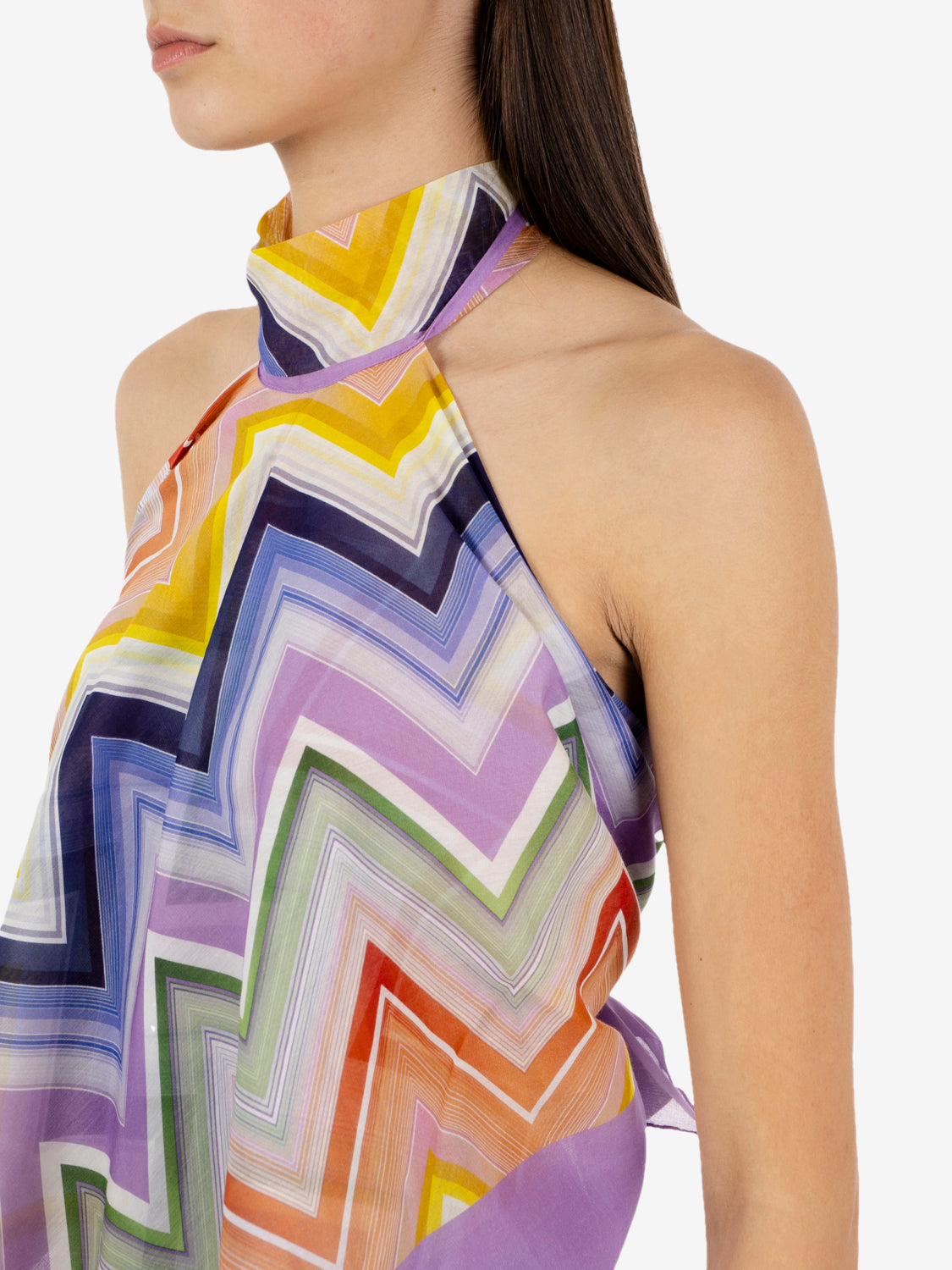 Top a fazzoletto multicolor