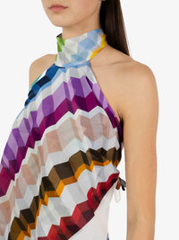 Multicolor silk and cotton handkerchief top