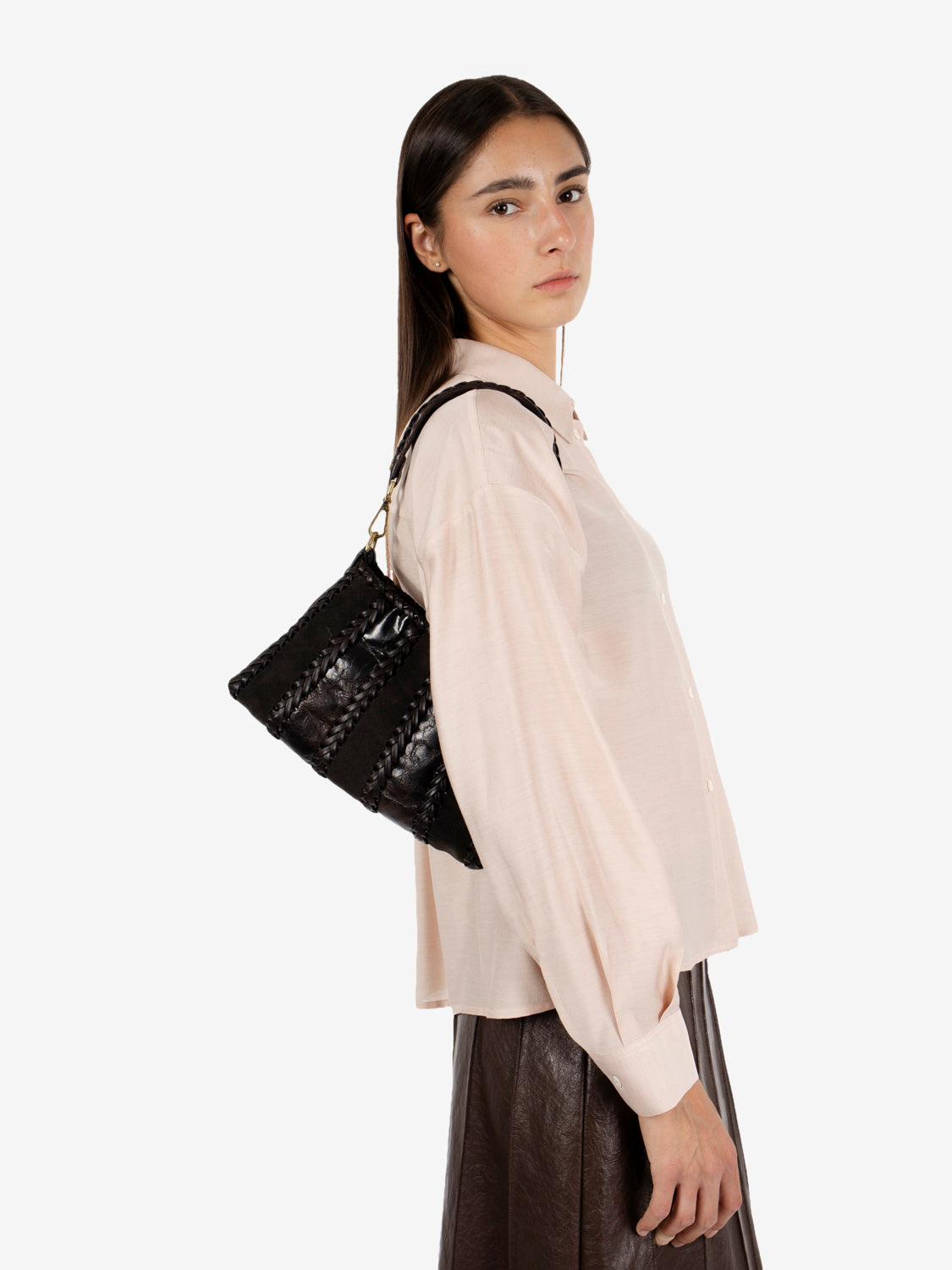Borsa in pelle Fedra moro
