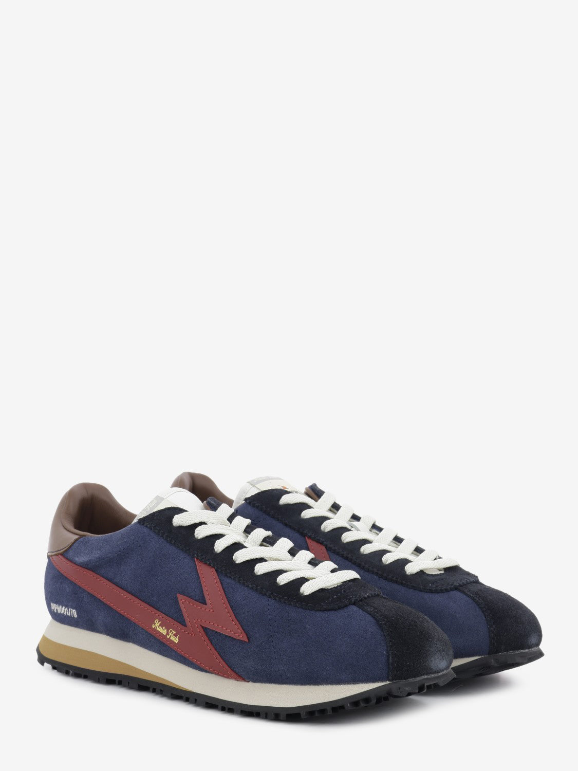 Flash navy suede blue / brown / red
