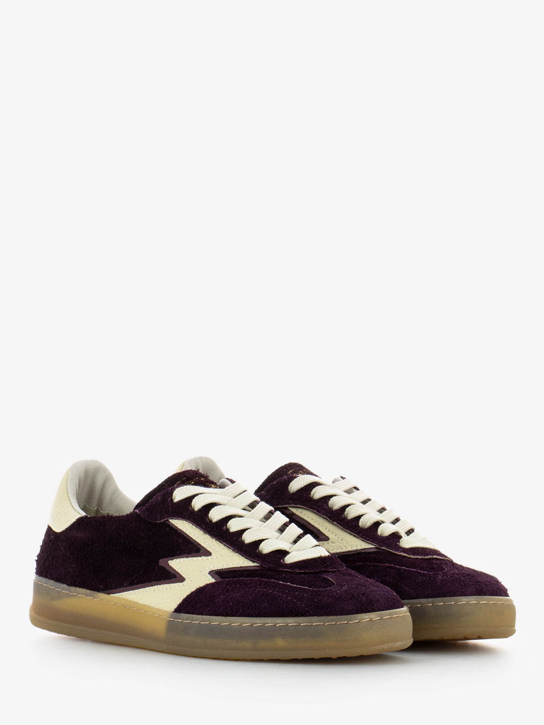 Burgundy scratched suede Club sneakers