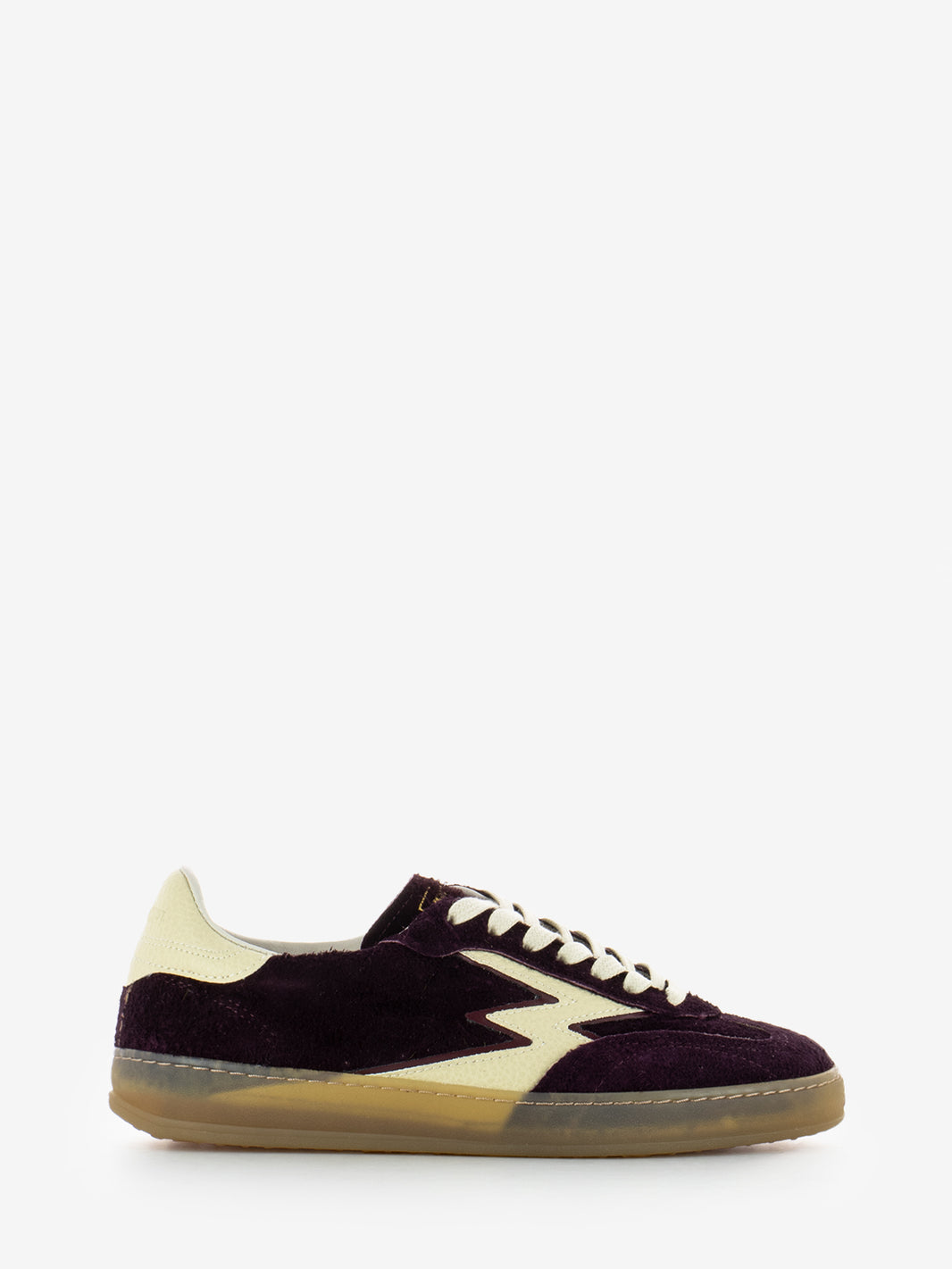 Burgundy scratched suede Club sneakers