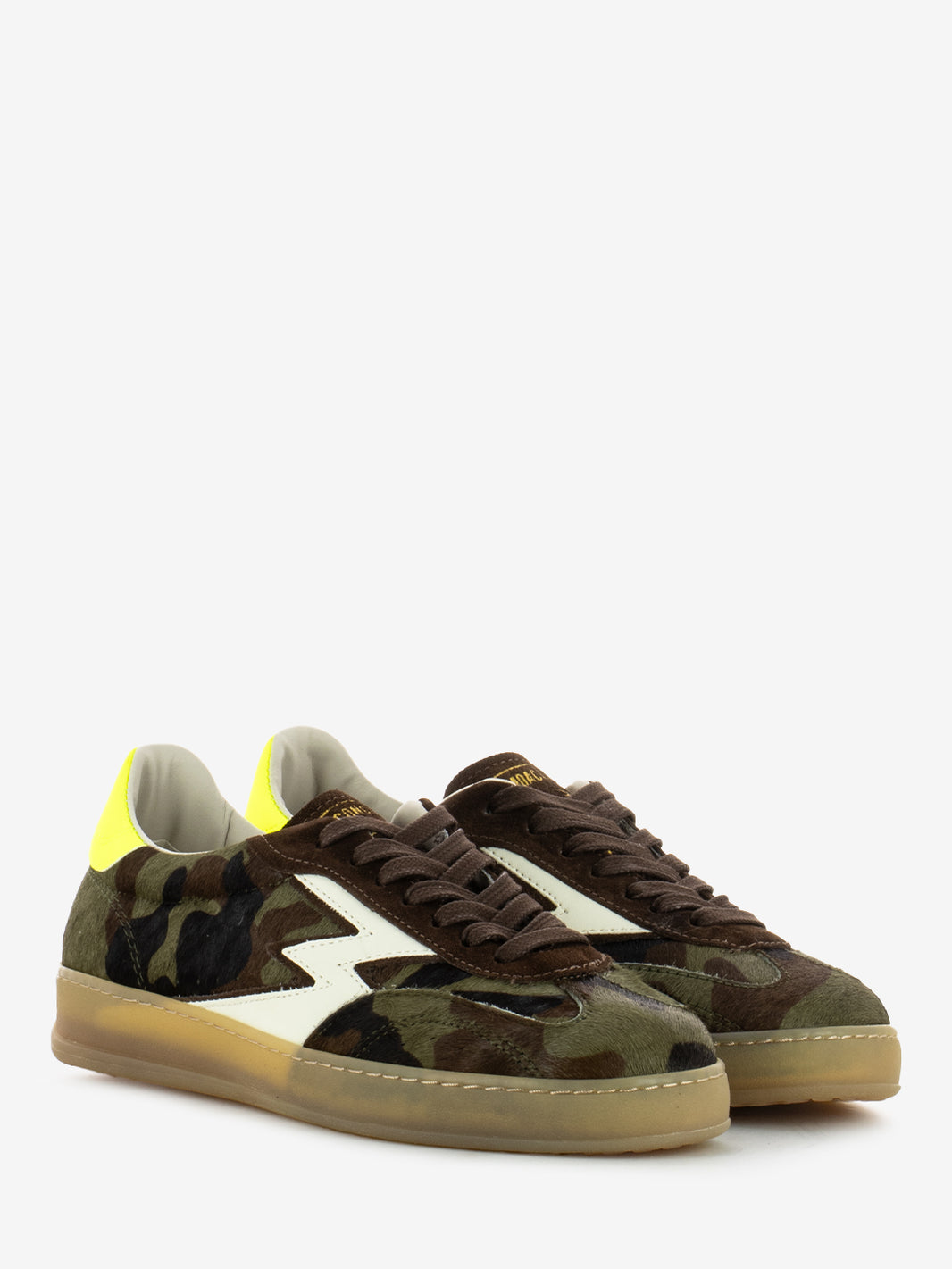 Camouflage ponyskin sneakers