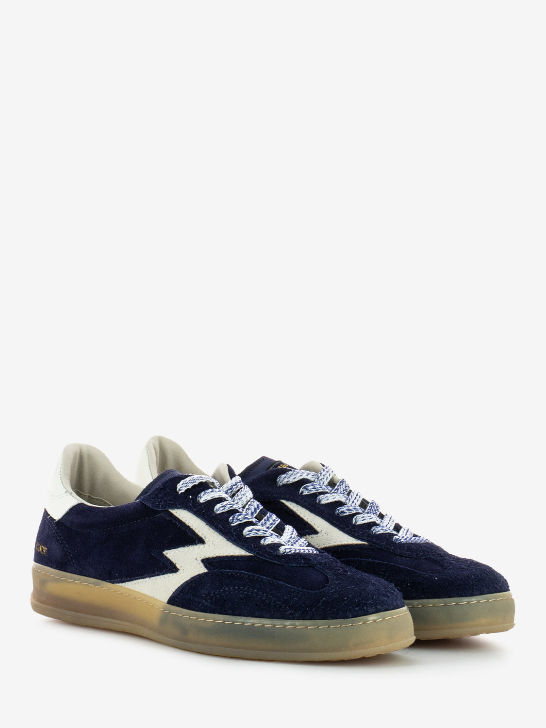 Sneakers in suede effetto used blu