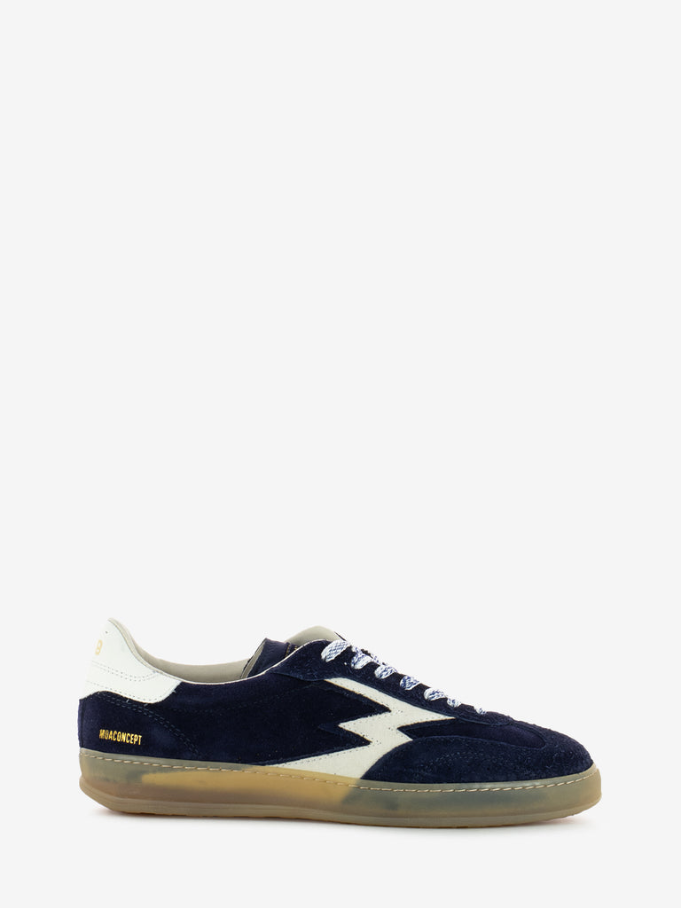 MOACONCEPT - Sneakers in suede effetto used blu