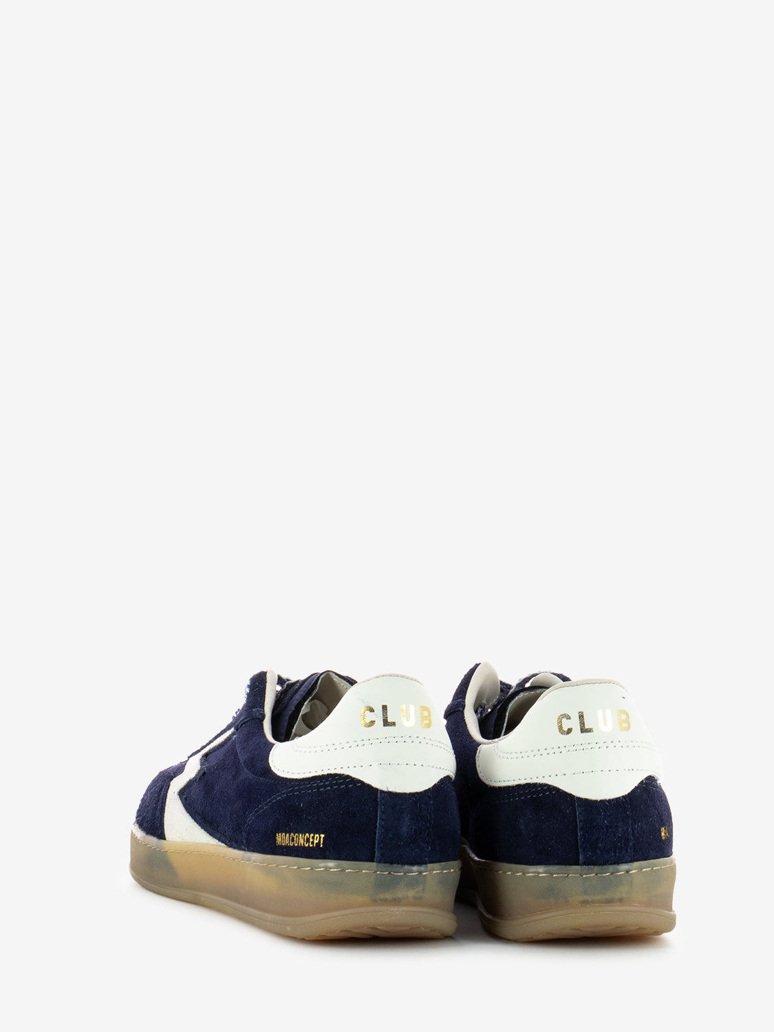 Sneakers in suede effetto used blu