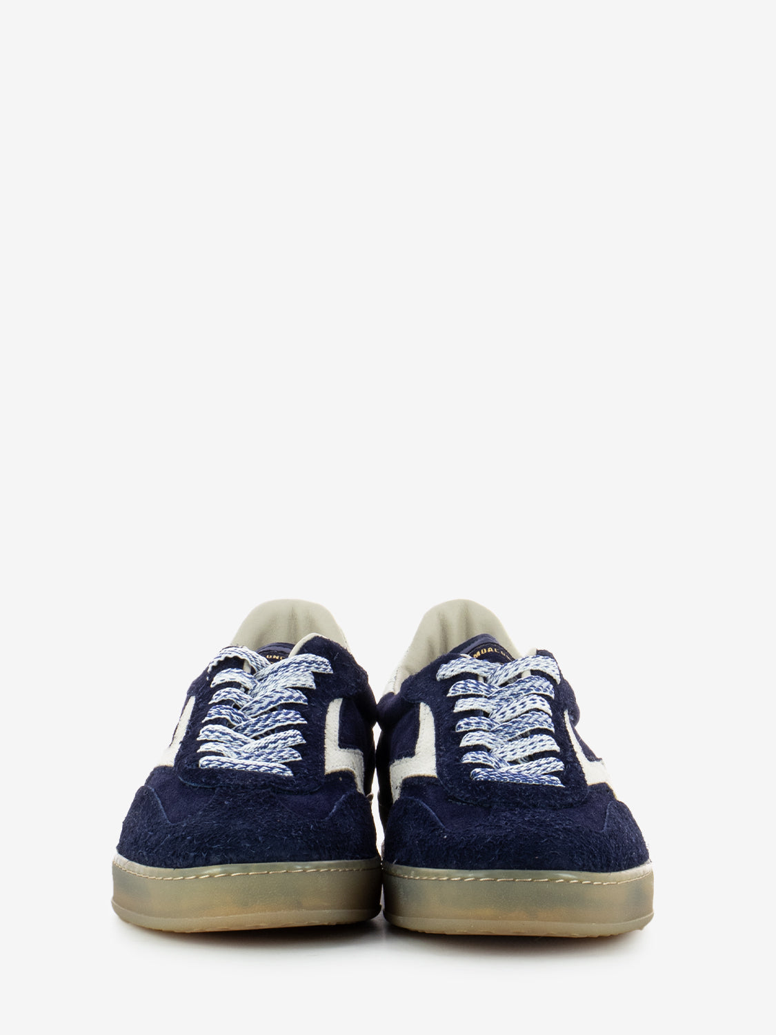Sneakers in suede effetto used blu